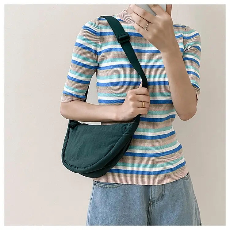 Nylon Hobos Women's Shoulder Dumpling Bag Large Capacity Travel Crossbody Half Moon Bags Outdoor Phone Pouch Handbags Wholesale