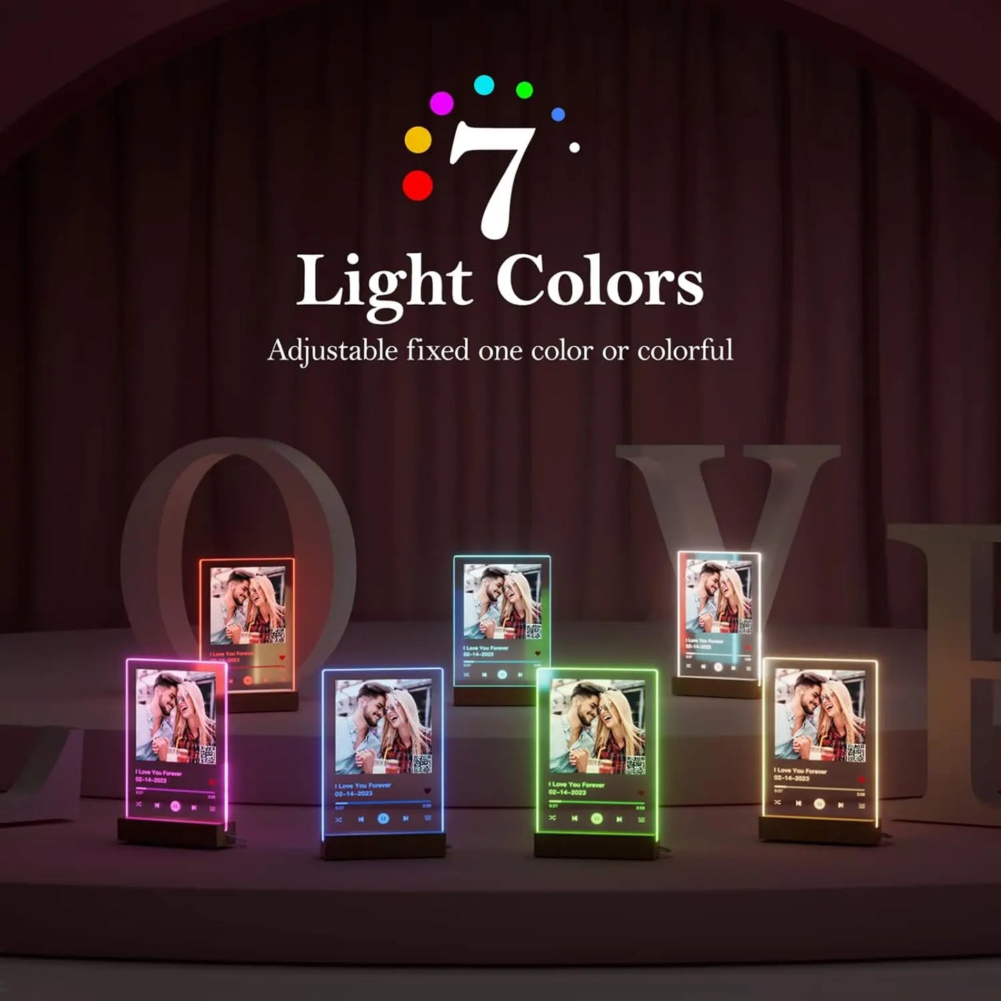 Personalized Spotify Song Plaque | Custom Acrylic Photo Frame with LED Night Light