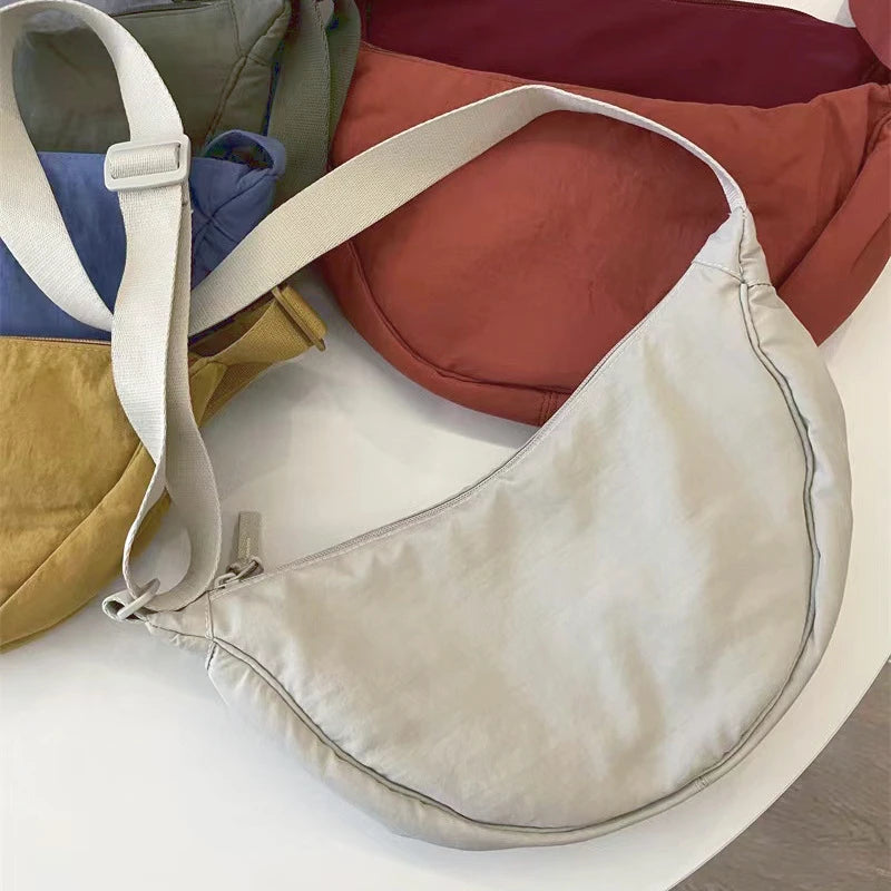 Nylon Hobos Women's Shoulder Dumpling Bag Large Capacity Travel Crossbody Half Moon Bags Outdoor Phone Pouch Handbags Wholesale