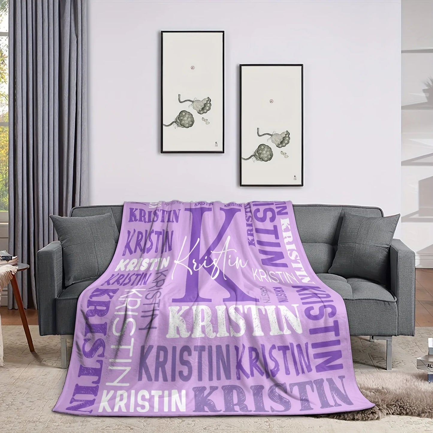 Personalized Name Flannel Blanket For Girls And Boys Customized Soft Baby Blanket For Bed Sofa Picnics Travel Birthday Gift