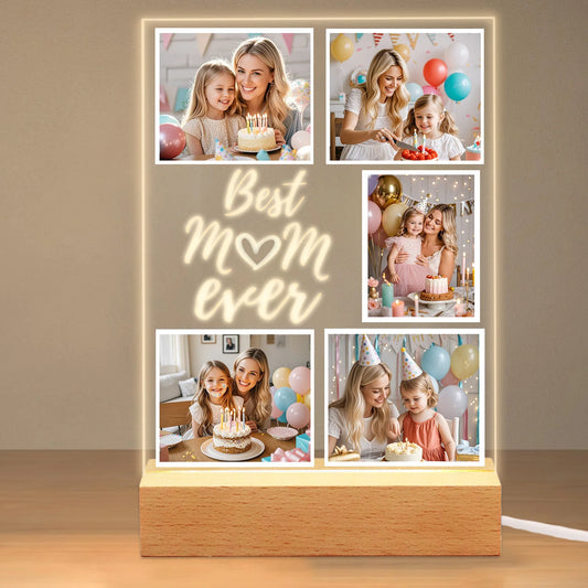 Personalized Acrylic Photo Night Light for Mom — Custom LED Frame