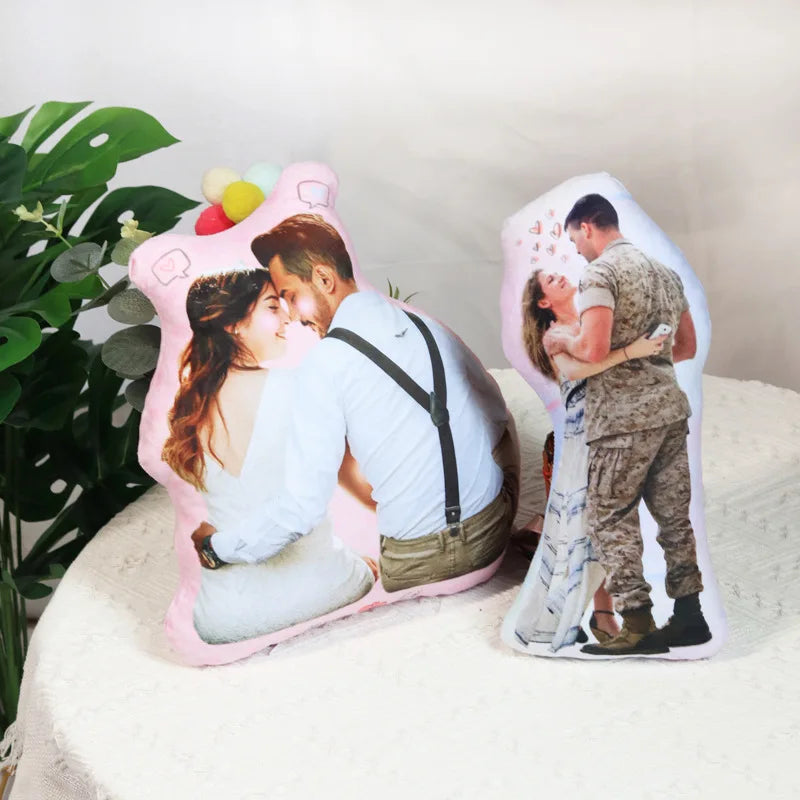 Personalized Photo Pillow — Custom Humanoid Cushion Gift