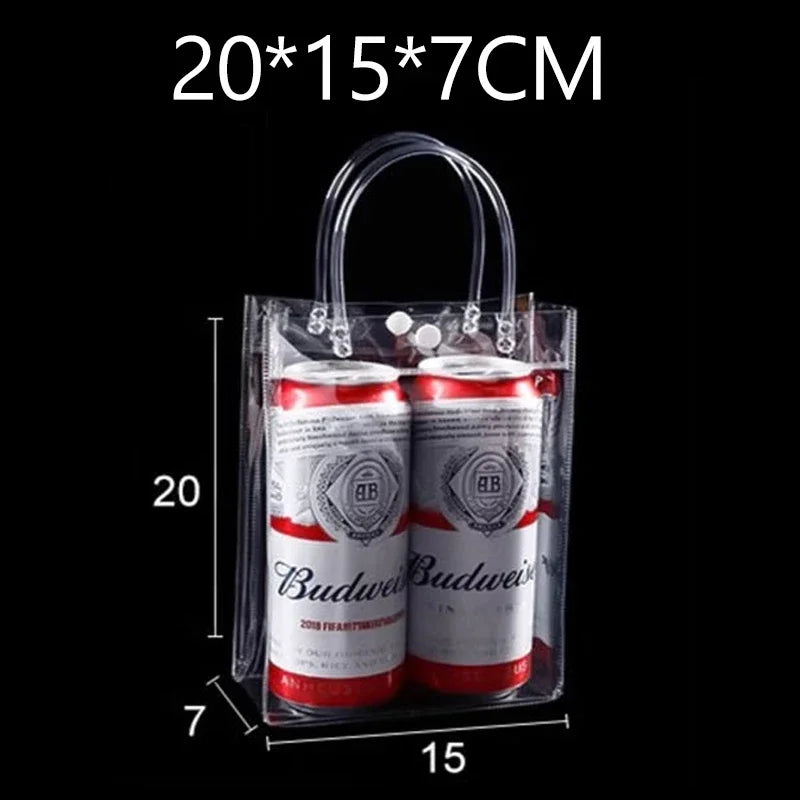 Transparent PVC Gift Tote Bags with Handle — Clear Plastic Packaging Bags