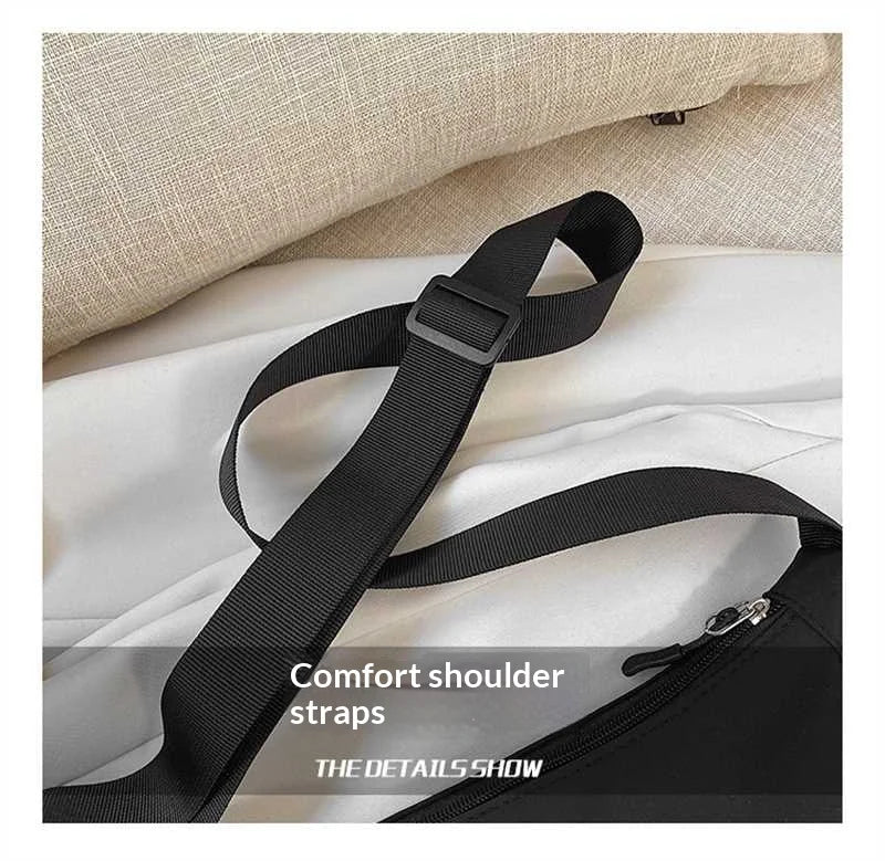 Homefish New Simple and Casual Solid Color Nylon Large Capacity Women's Dumpling Bag Shoulder Bag for Travel and Commuting