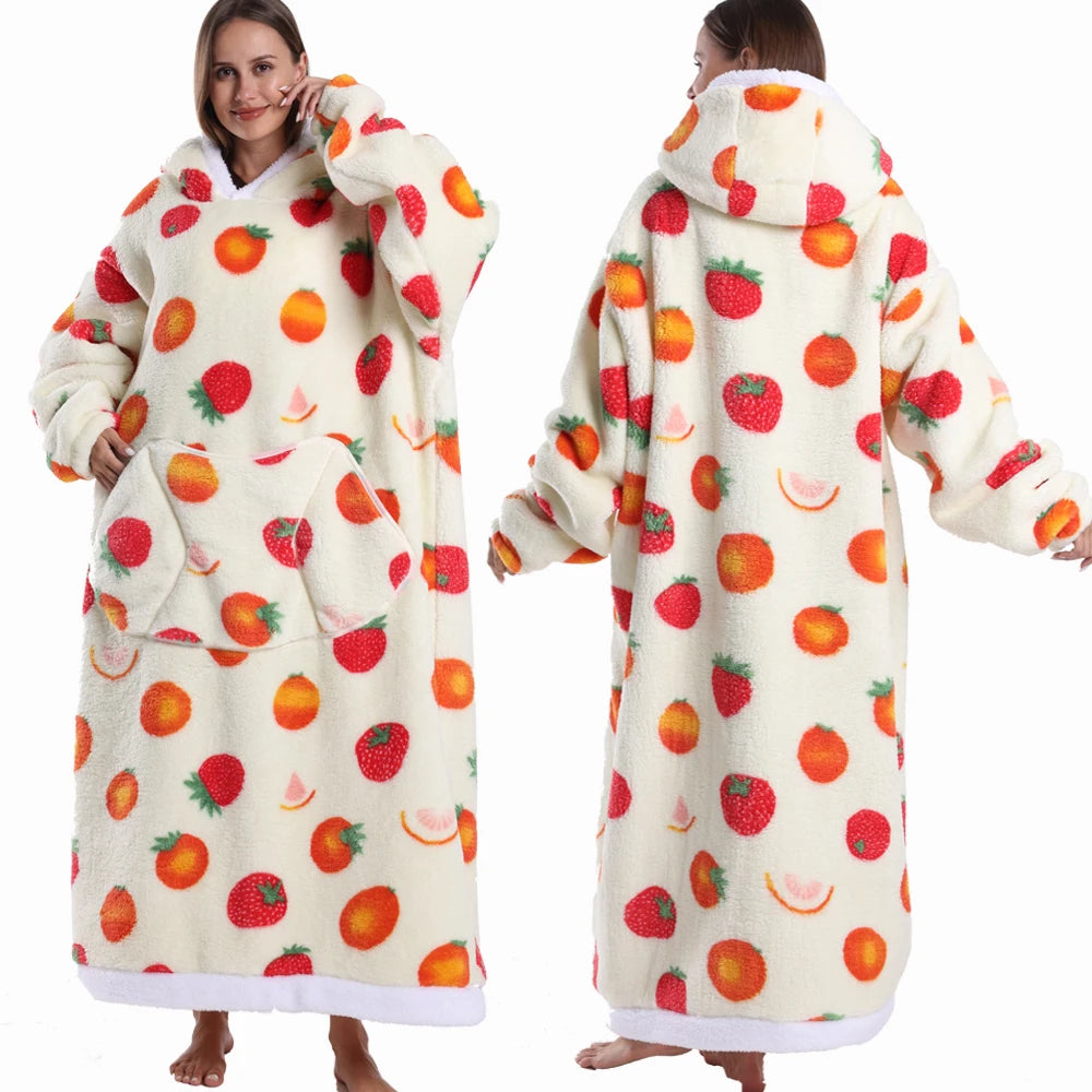 Cartoon Wearable Blanket Hoodie for Adults