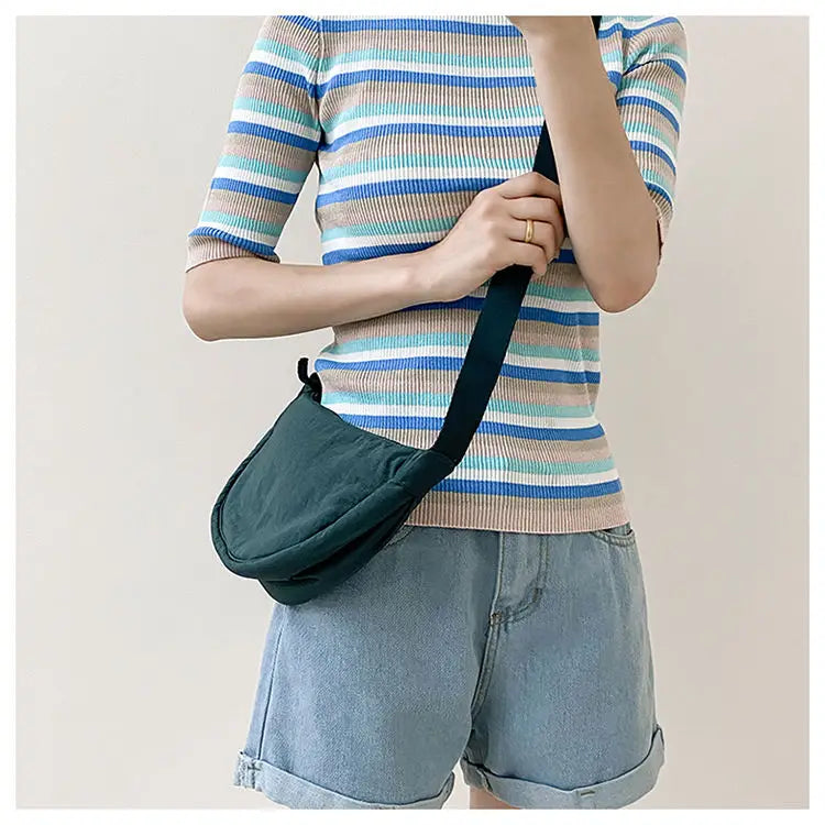 Nylon Hobos Women's Shoulder Dumpling Bag Large Capacity Travel Crossbody Half Moon Bags Outdoor Phone Pouch Handbags Wholesale
