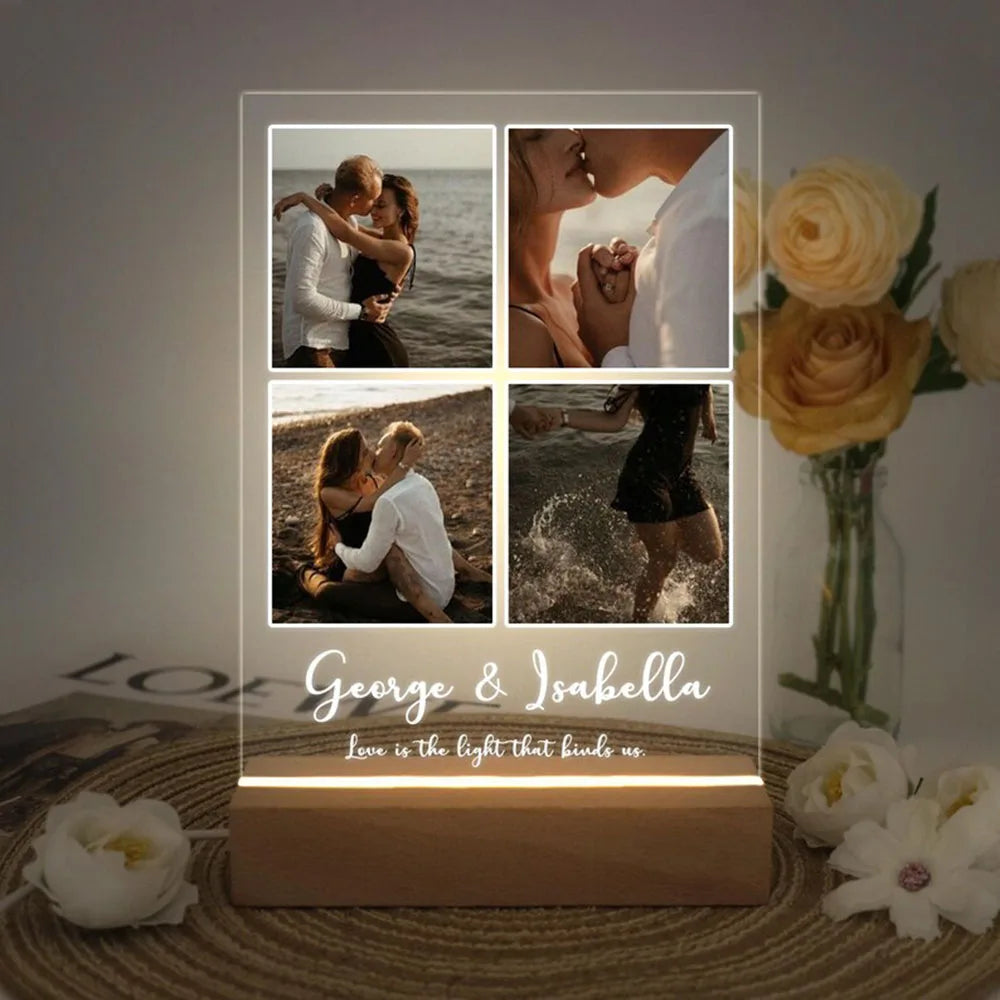 Personalized Spotify Song Plaque | Custom Acrylic Photo Frame with LED Night Light