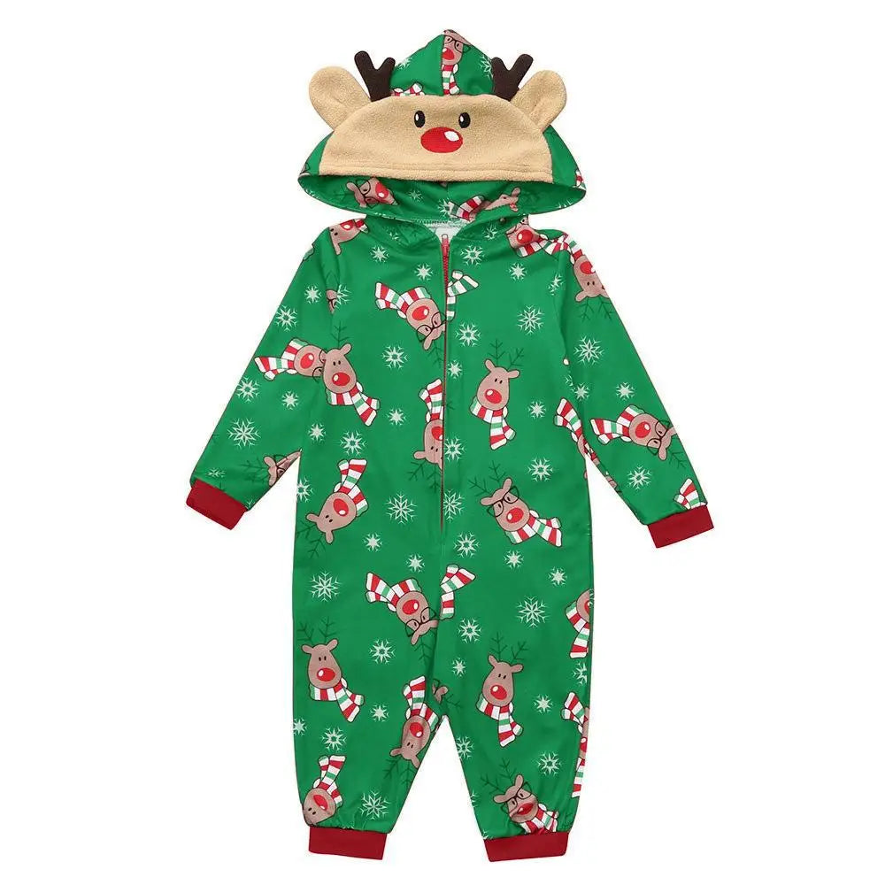 Christmas Family Matching Elk Print Onesie Pajamas
