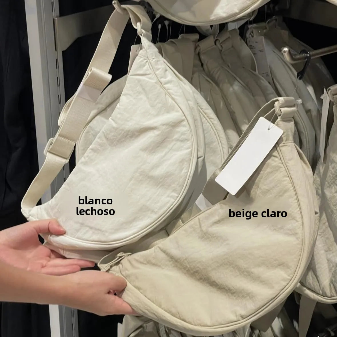 Japanese Style Dumpling Shape Adjustable Lightweight Single Shoulder Bag Underarm Bag Casual Simple Style Unisex Bag