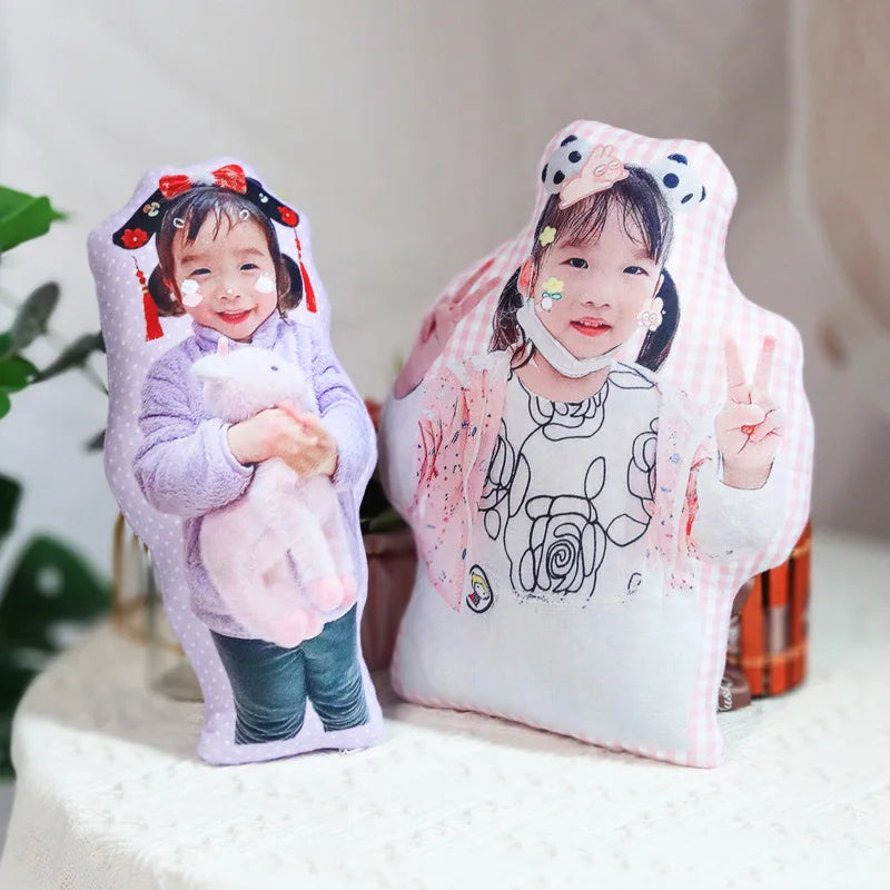 Personalized Photo Pillow — Custom Humanoid Cushion Gift