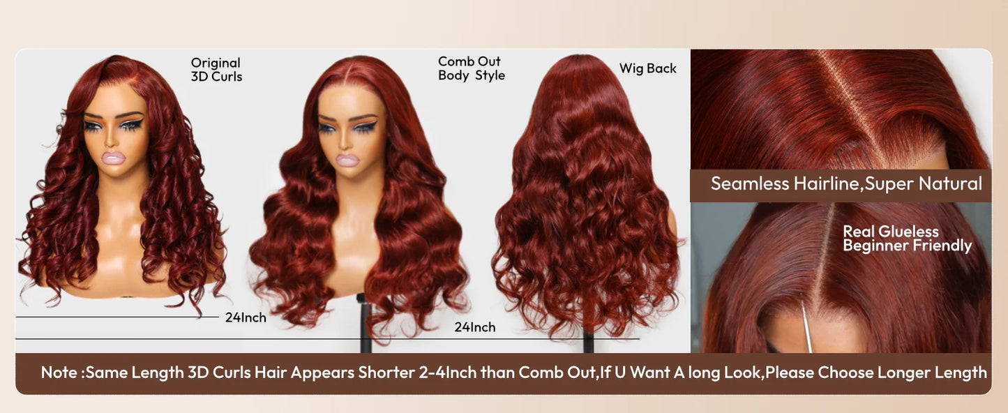 Warm Sun-Kissed Reddish Brown Body Wave Wig | Glueless 7x5 Lace, Pre-Cut & Pre-Bleached