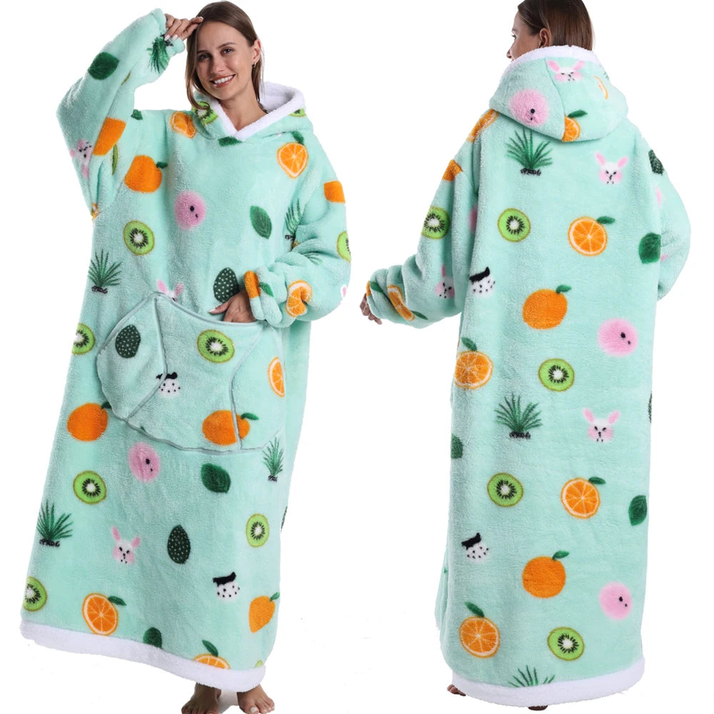Cartoon Wearable Blanket Hoodie for Adults