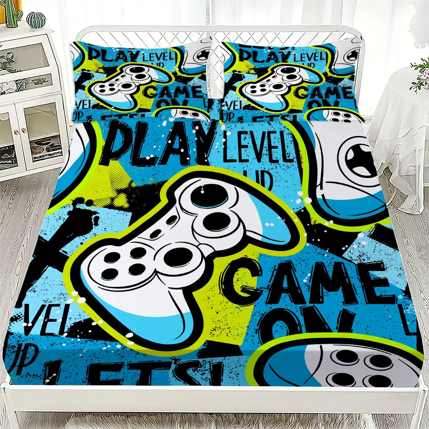 3D Game Controller Fitted Sheet | Boys Bedroom Decor