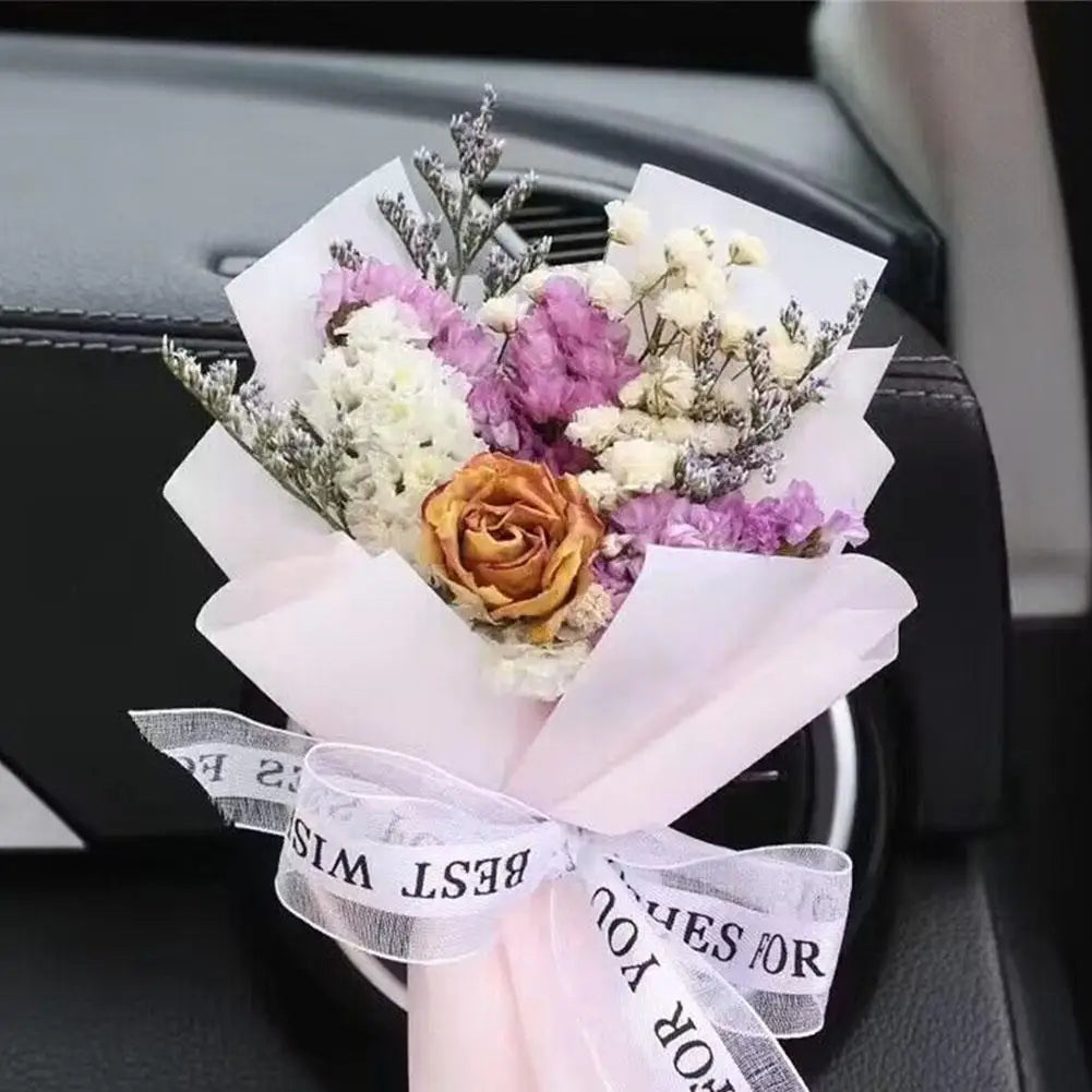 Dried Flower Car Air Vent Clip | Rhinestone Fragrance Diffuser