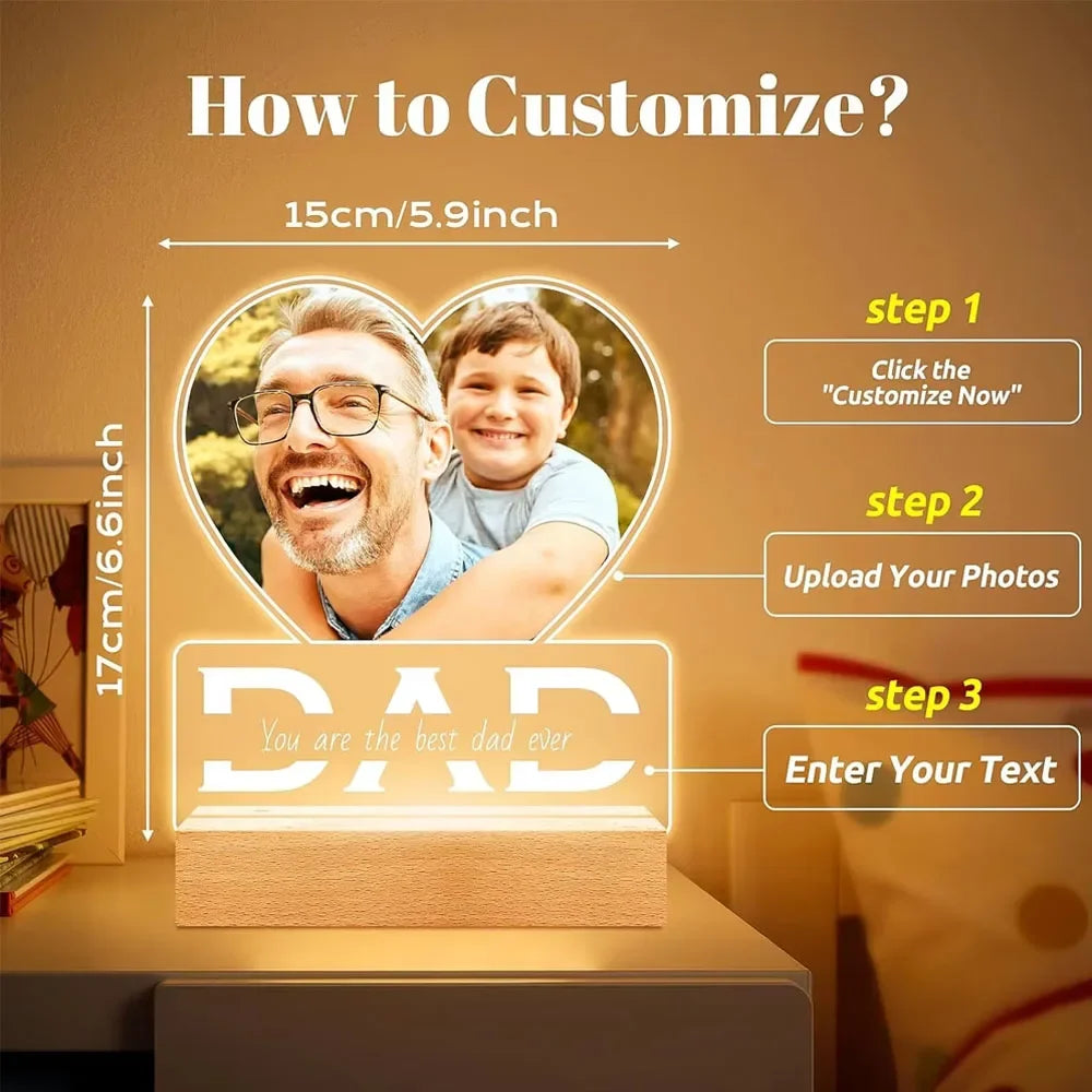 Personalized Spotify Song Plaque | Custom Acrylic Photo Frame with LED Night Light