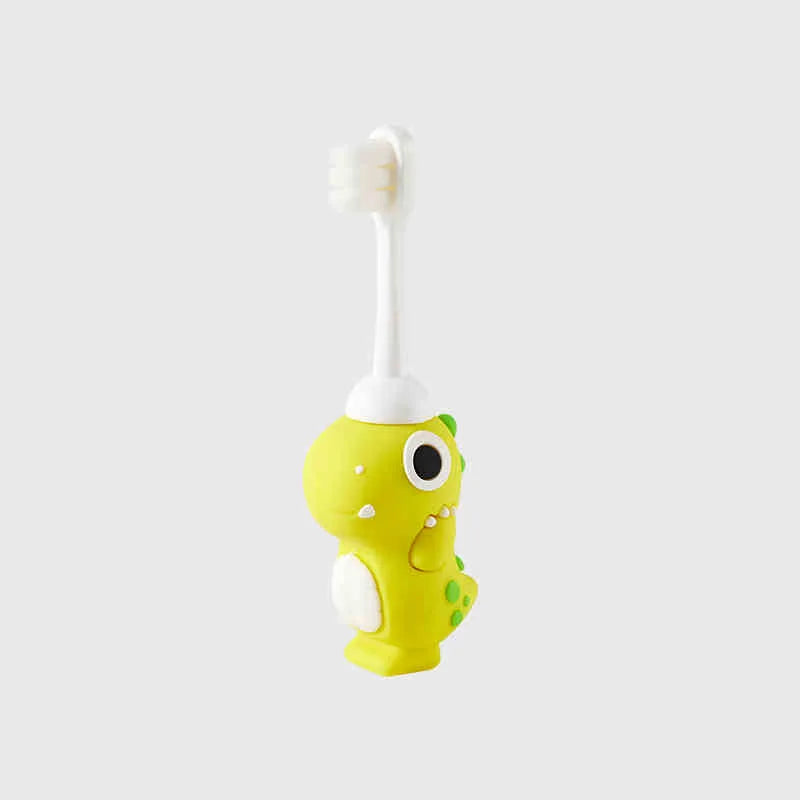 Kids Cartoon Dinosaur Toothbrush — Ultra-Soft Anti-Poke Bristles for Children