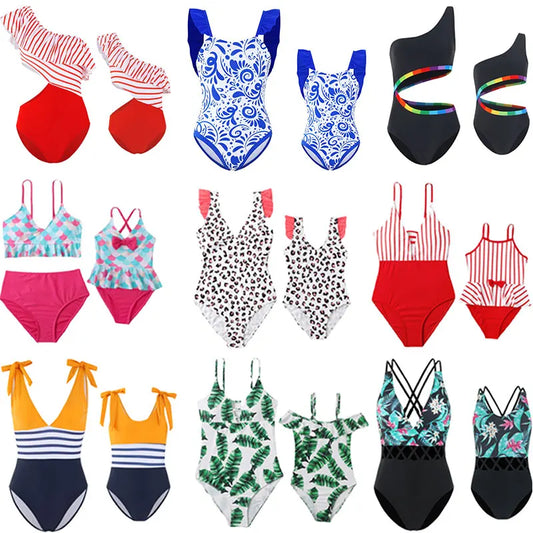 Family Matching Swimsuit — Mom & Daughter Tie-Dye Bikini Set