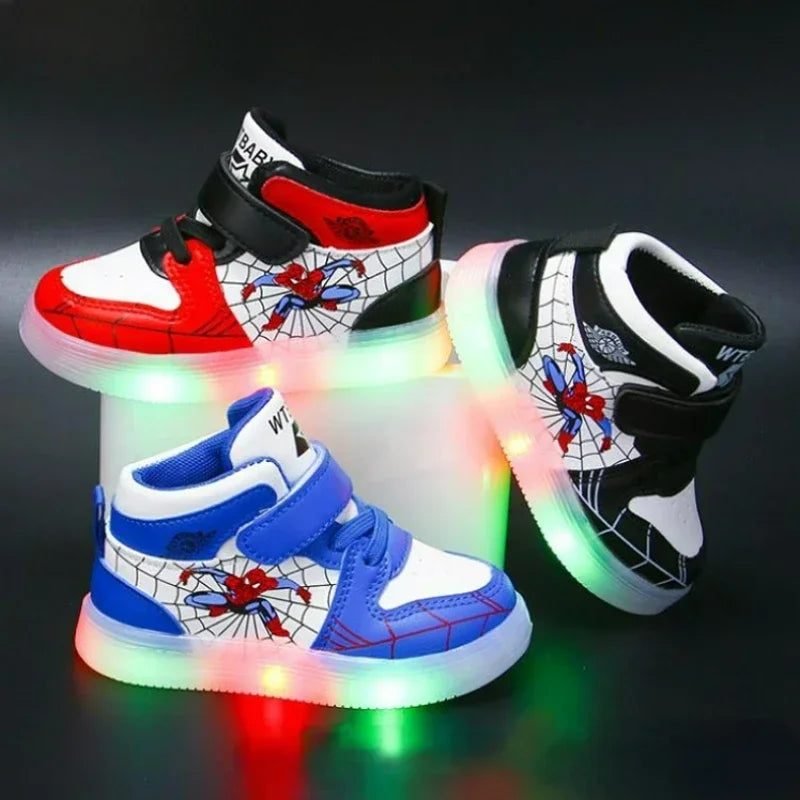 Children's Led Light Shoes Fashion   Boys Sneakers Girls Cartton Casual Shoes Breathable Kids Sport Shoes