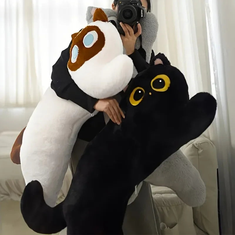 Black Cat Plush Pillow Logic Cat Doll Long Bedhead Pillow Dormitory Sleeping Leg Clamp Pillow Sofa Cushion Home Using Supplies