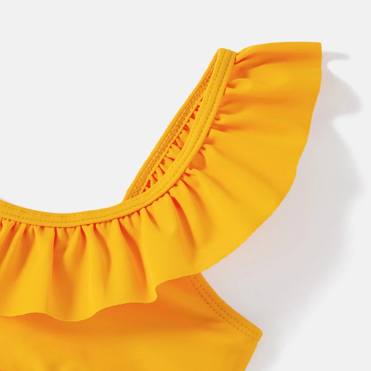 Family Matching Lemon Print Halter Swimsuit Set — Two-Piece & Swim Trunks