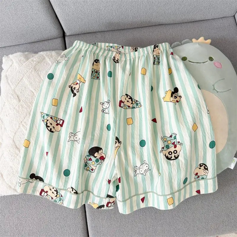 Crayon Shin-Chan Kawaii Pajamas Set — Short Sleeve & Shorts Anime Homewear