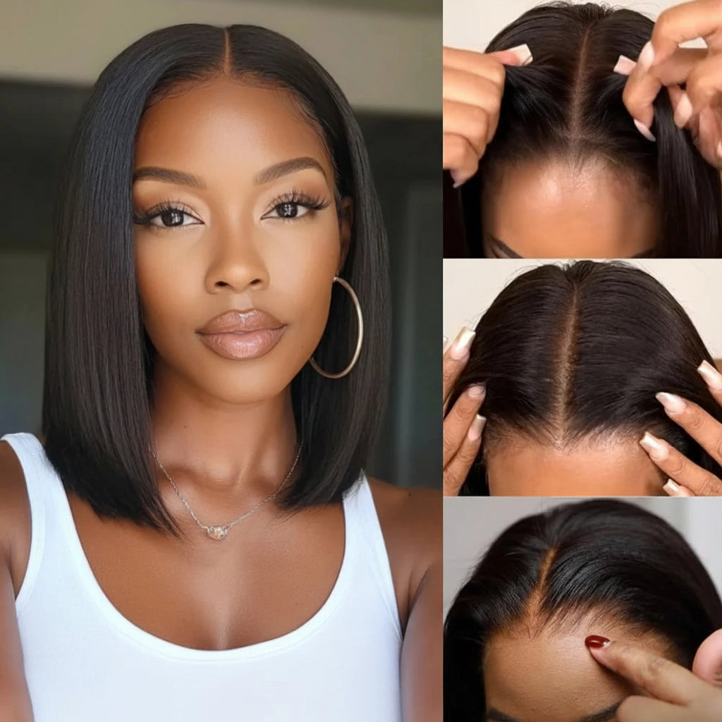 Silky Straight Bob Wig with Drawstring | Glueless 7x5 Lace 150% Density