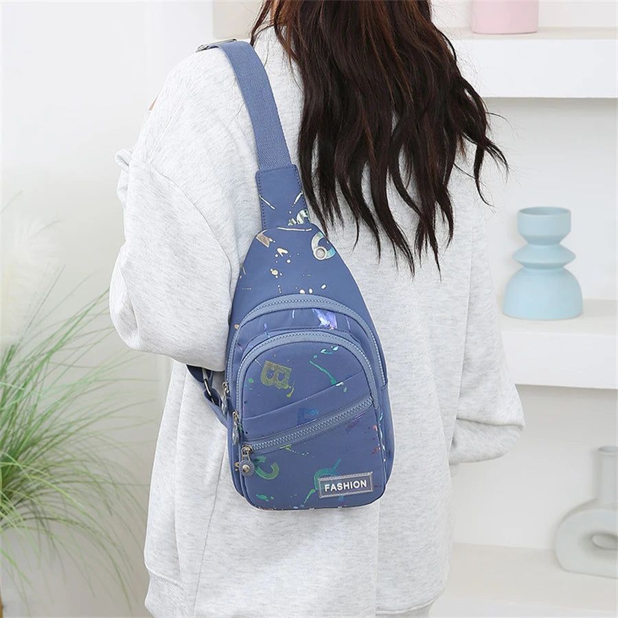 Nylon Sling Chest Bag — Crossbody Backpack for Women & Men
