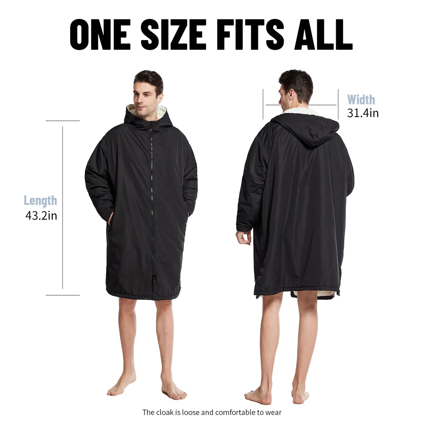 Mutao Ultra-Soft Waterproof Quick-Dry Changing Robe - Rapid Drying, Soft and Cozy - Perfect for Swimming, Surfing, Diving
