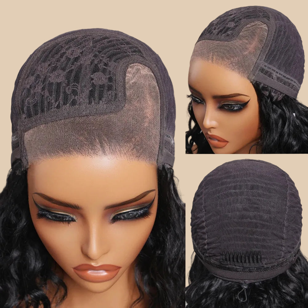 220% Density Water Wave Bob Wig – No-Slip 6x4 Minimalist Lace Glueless Human Hair | Ready To Wear