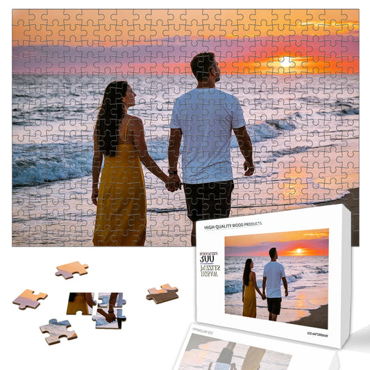 Personalized Wooden Jigsaw Puzzle — Custom Photo Puzzle for Adults, Kids, Couples & Families