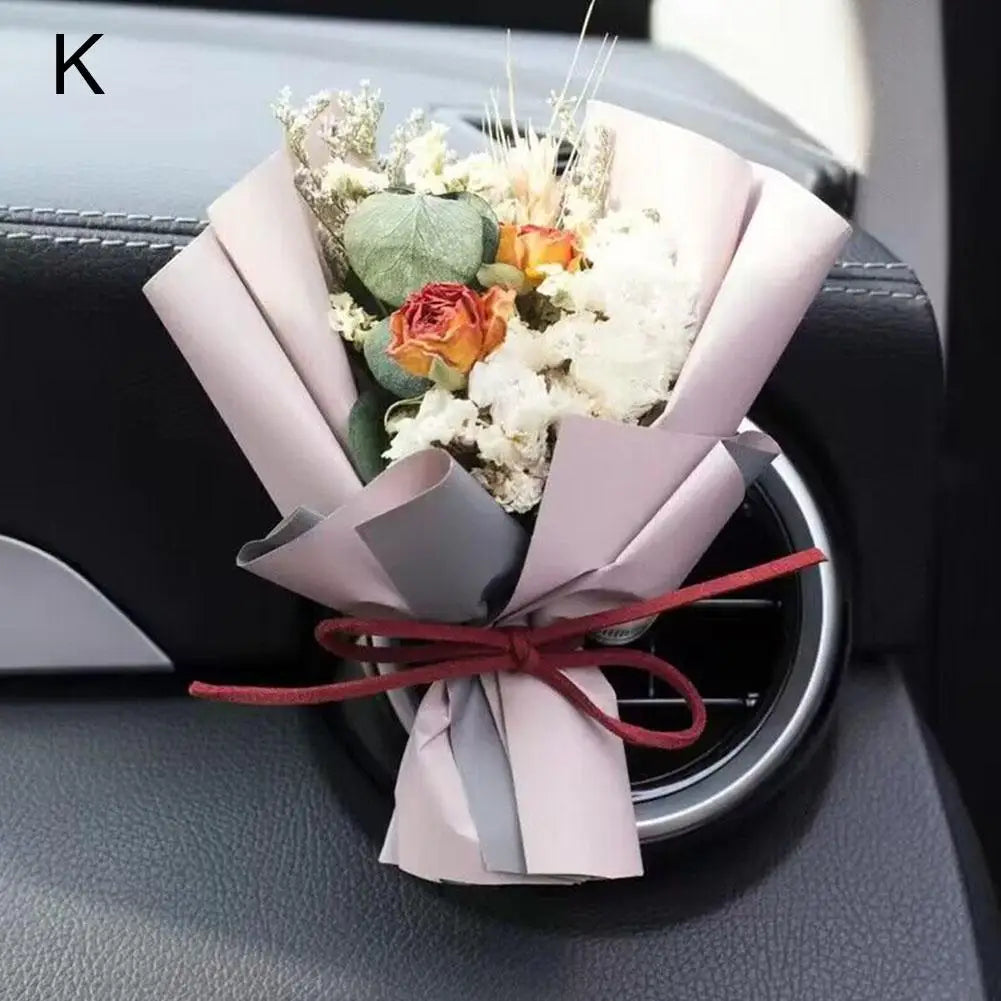Dried Flower Car Air Vent Clip | Rhinestone Fragrance Diffuser