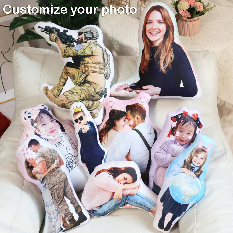 Personalized Photo Pillow — Custom Humanoid Cushion Gift
