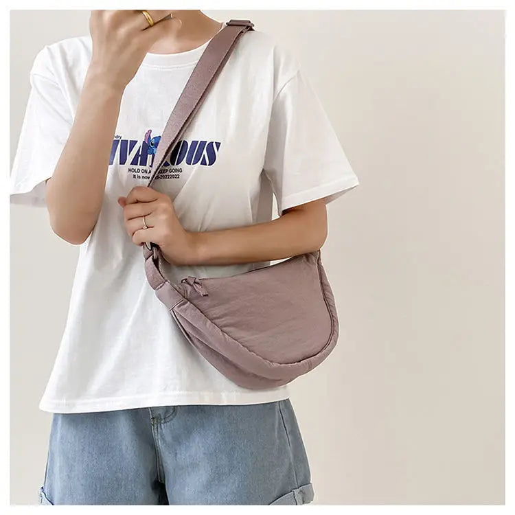 Nylon Hobos Women's Shoulder Dumpling Bag Large Capacity Travel Crossbody Half Moon Bags Outdoor Phone Pouch Handbags Wholesale