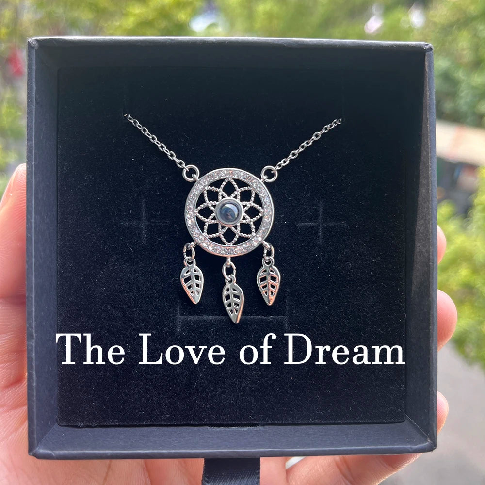 Personalized Photo Projection Necklace – Custom Heart Pendant with Your Picture Inside