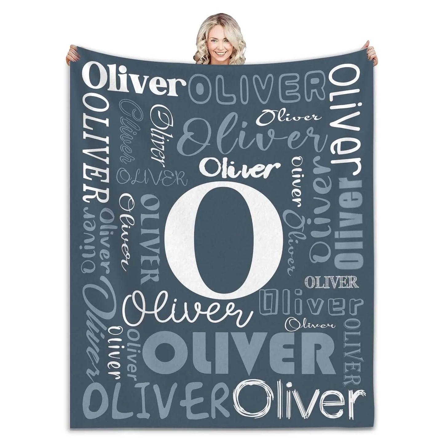 Personalized Name Flannel Blanket 2024 New Customized Blanket Soft for Kids and Adults Letter Monochrome Fleece Birthday Gift