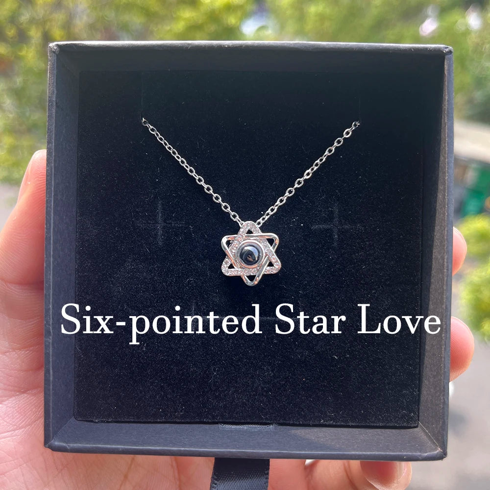 Personalized Photo Projection Necklace – Custom Heart Pendant with Your Picture Inside