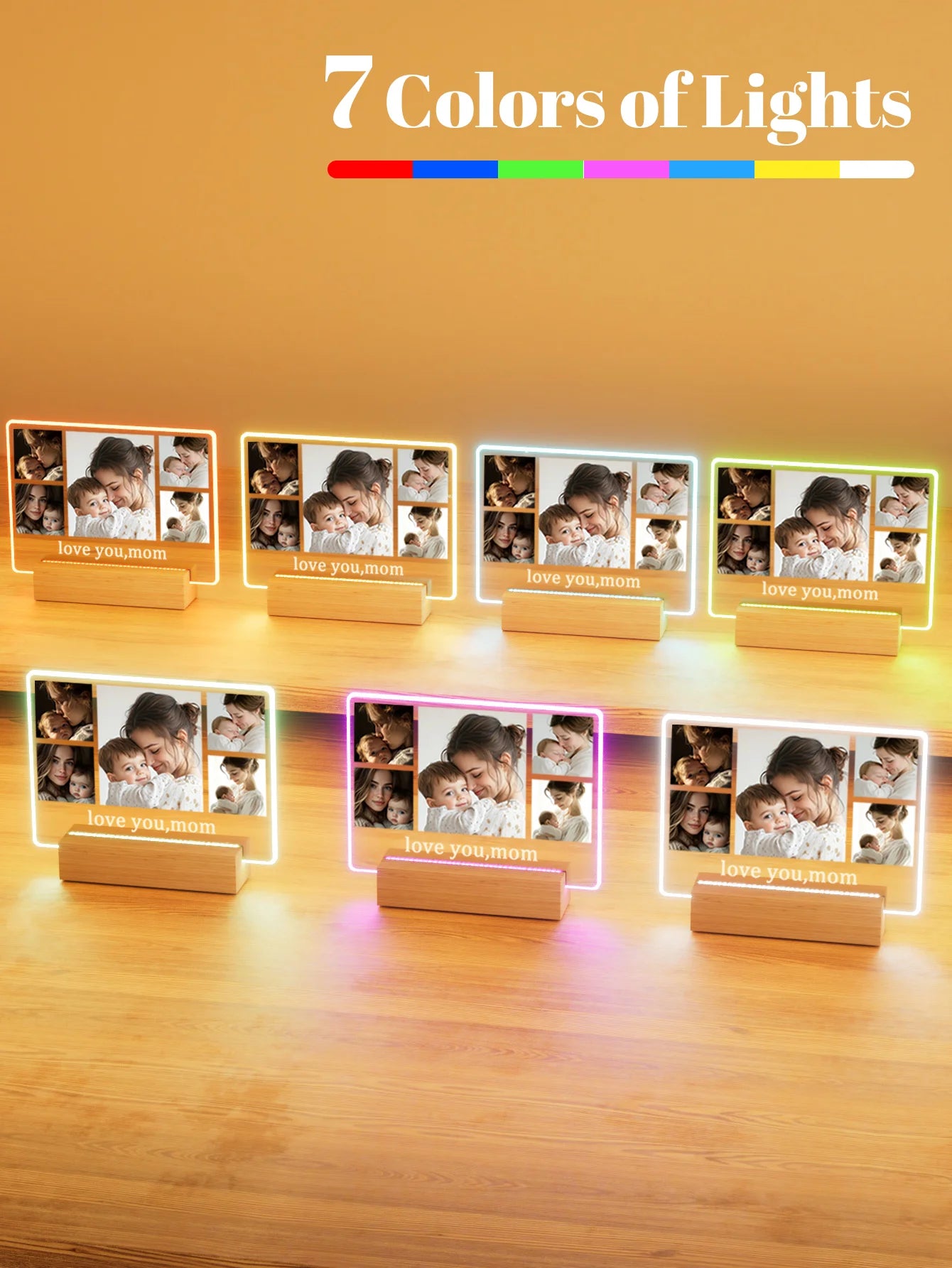 Personalized Asymmetric 3D Photo Night Light | Custom Bedroom Decor Gift