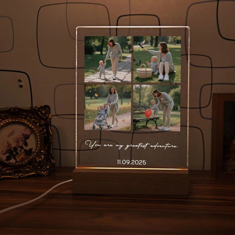 Personalized Spotify Song Plaque | Custom Acrylic Photo Frame with LED Night Light