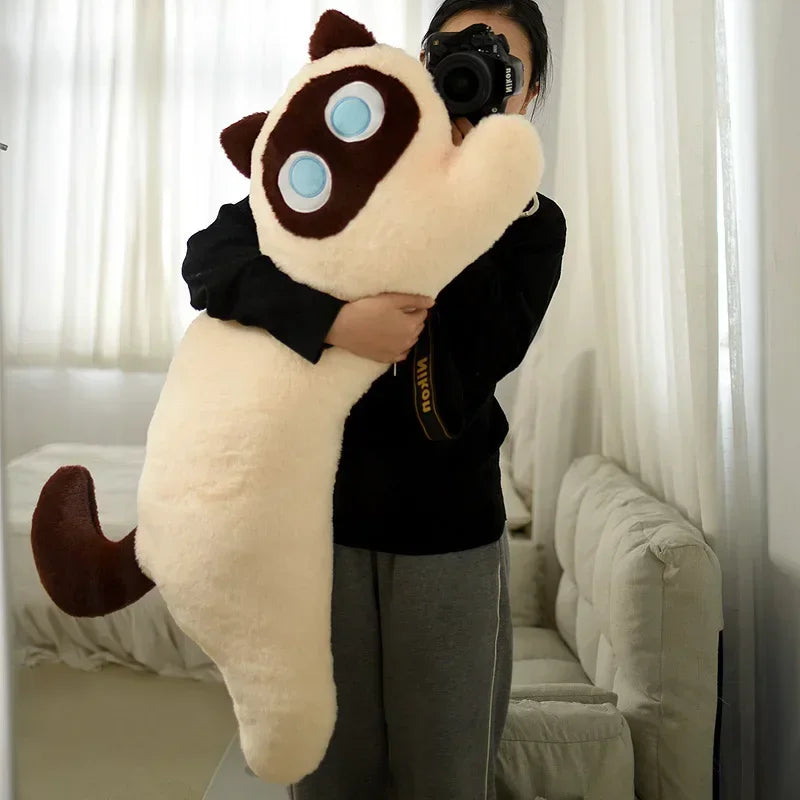 Black Cat Plush Pillow Logic Cat Doll Long Bedhead Pillow Dormitory Sleeping Leg Clamp Pillow Sofa Cushion Home Using Supplies