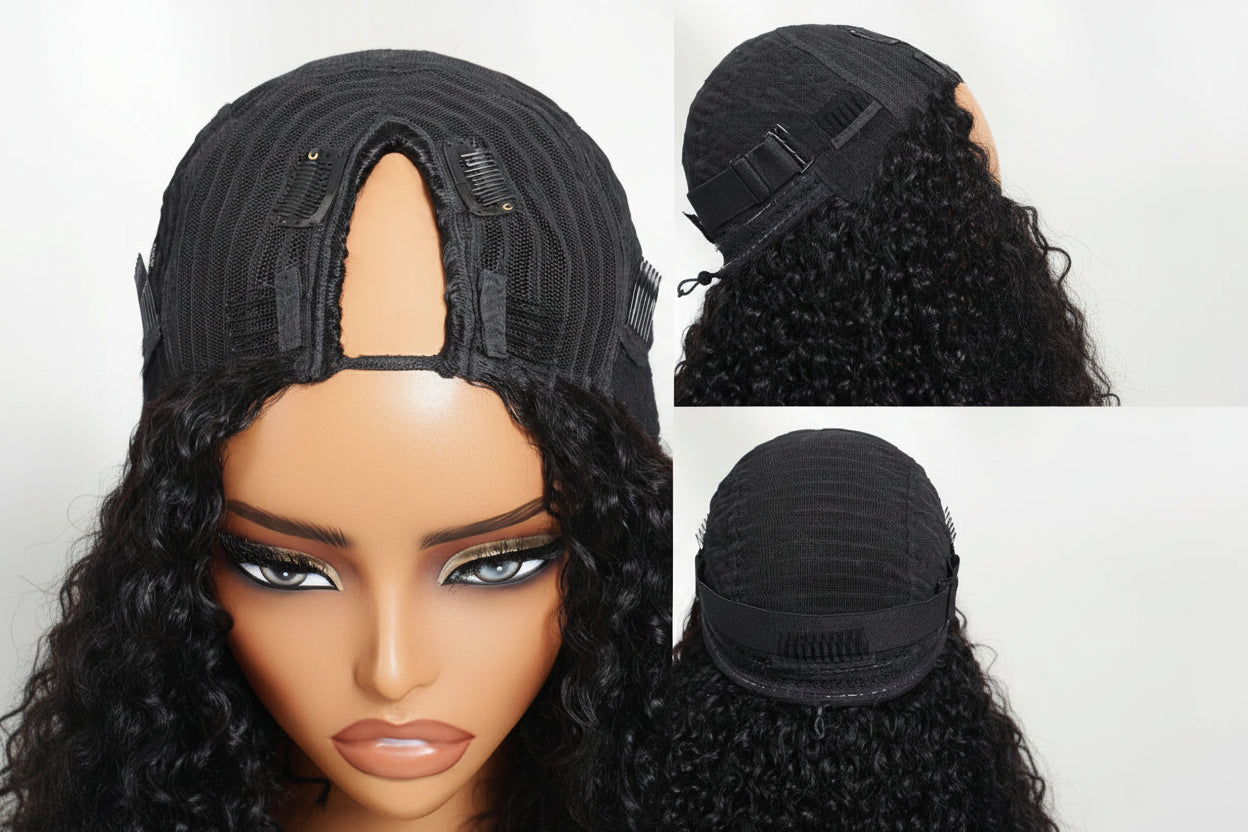 Yaki Straight V Part Wig 100% Human Hair — Minimal Leave Out | 150% Density