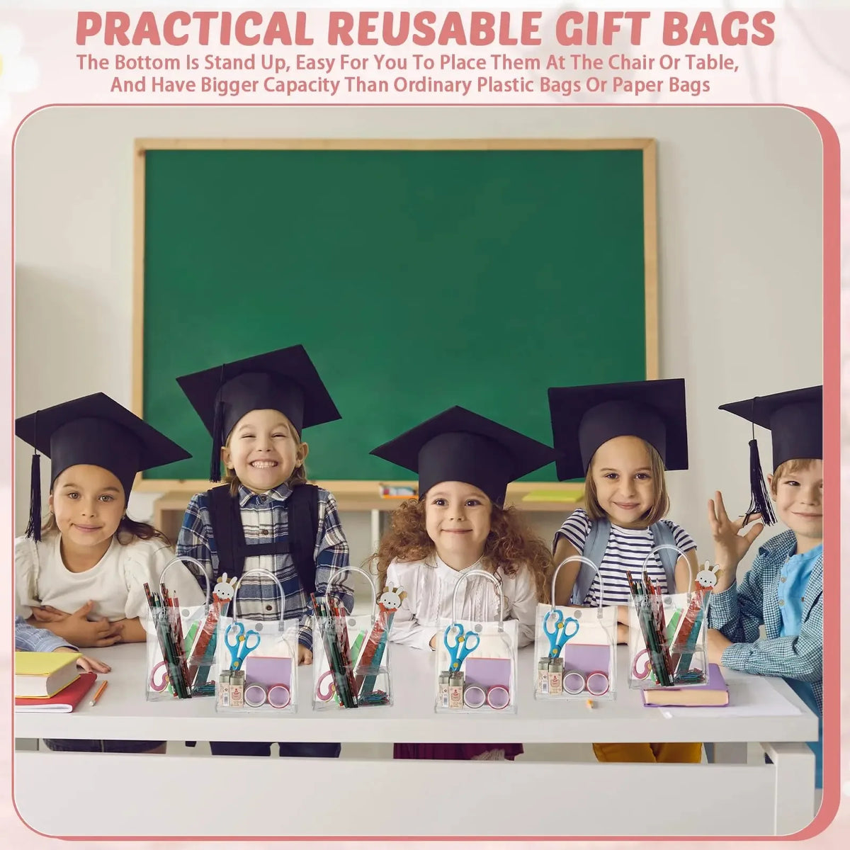 Transparent PVC Gift Tote Bags with Handle — Clear Plastic Packaging Bags