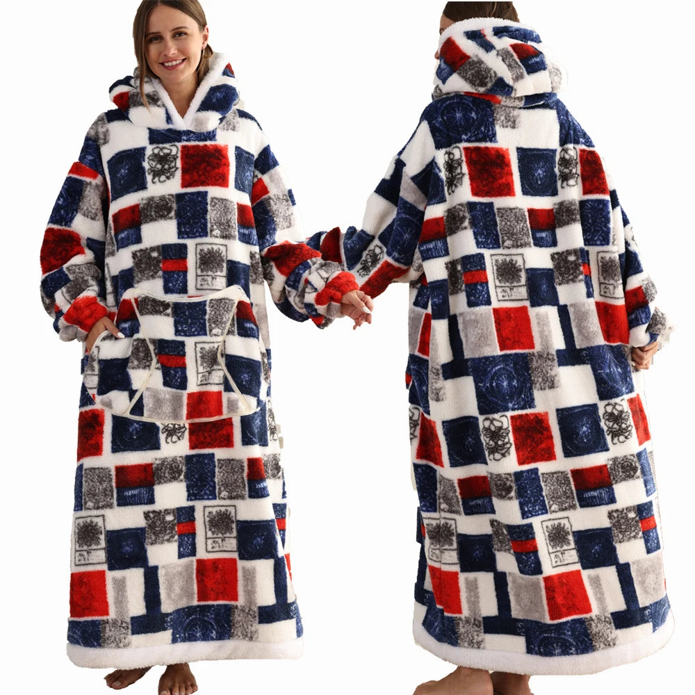 Cartoon Wearable Blanket Hoodie for Adults