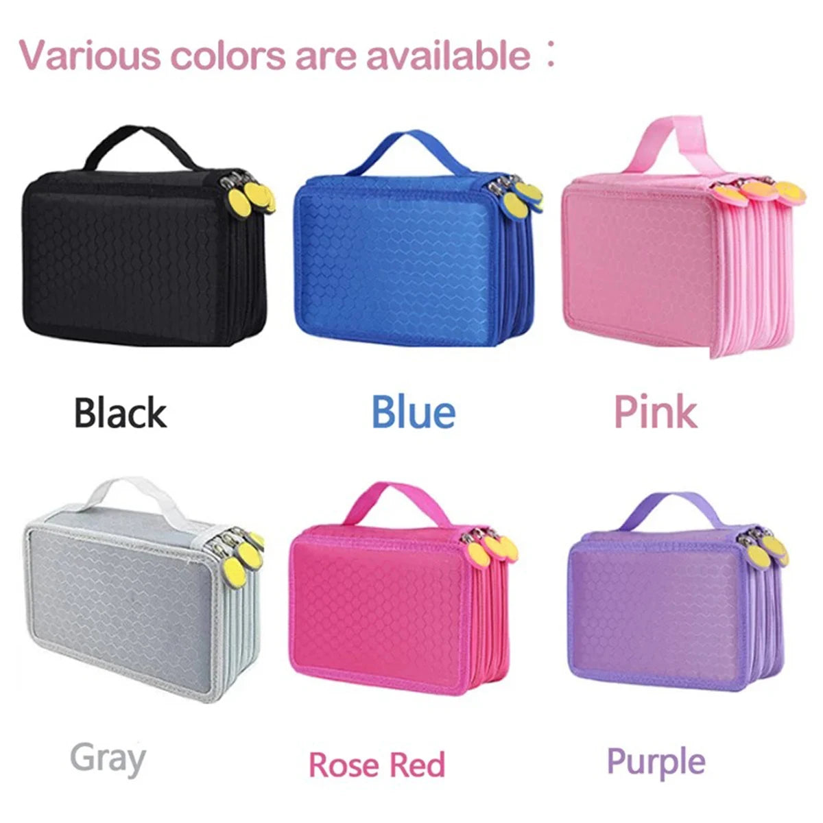 72 Holes Four Layers Pencil Case — Large Capacity Kawaii Pen Storage Bag