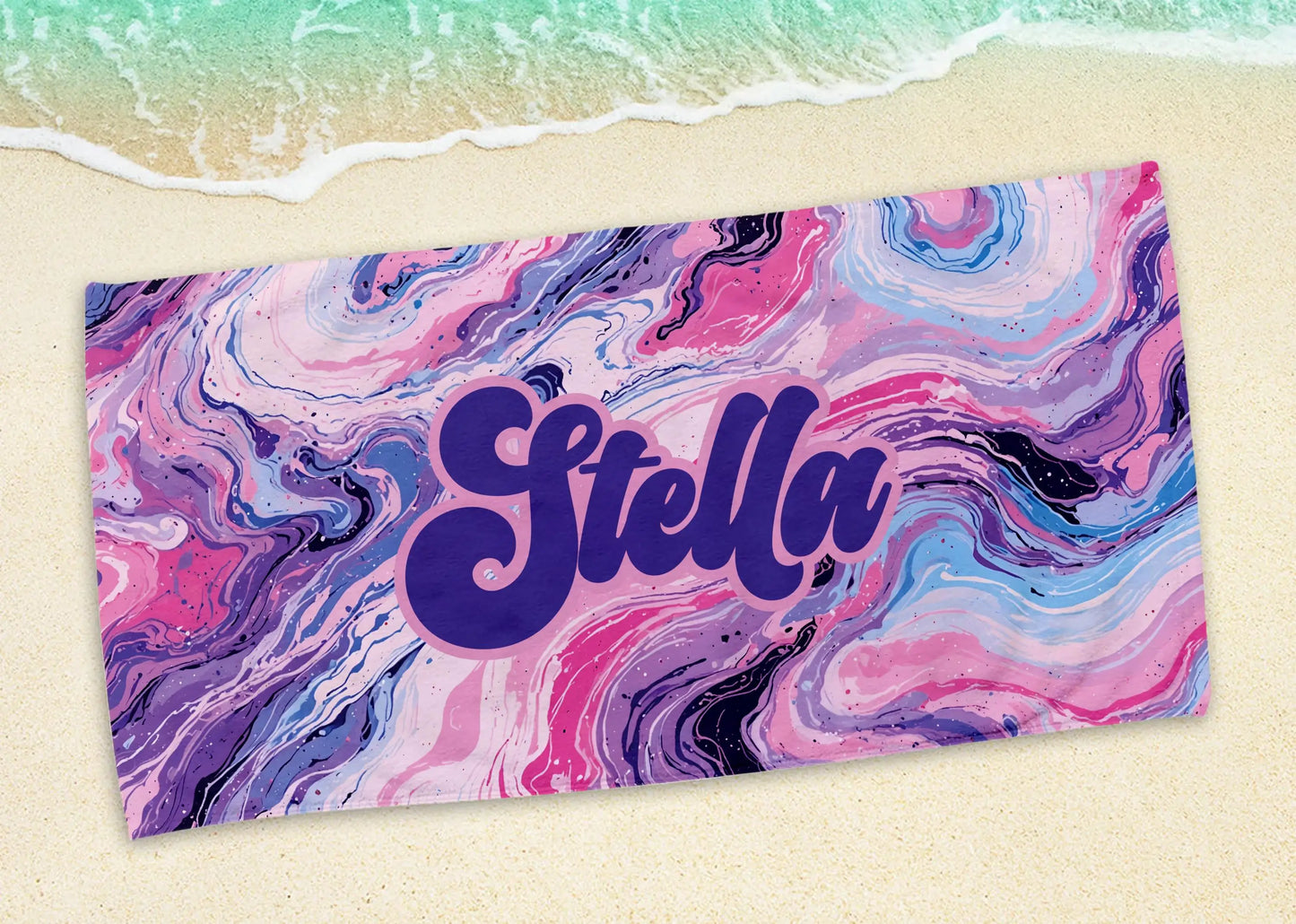 Personalized Beach Towel with Name | Custom Microfiber Towel