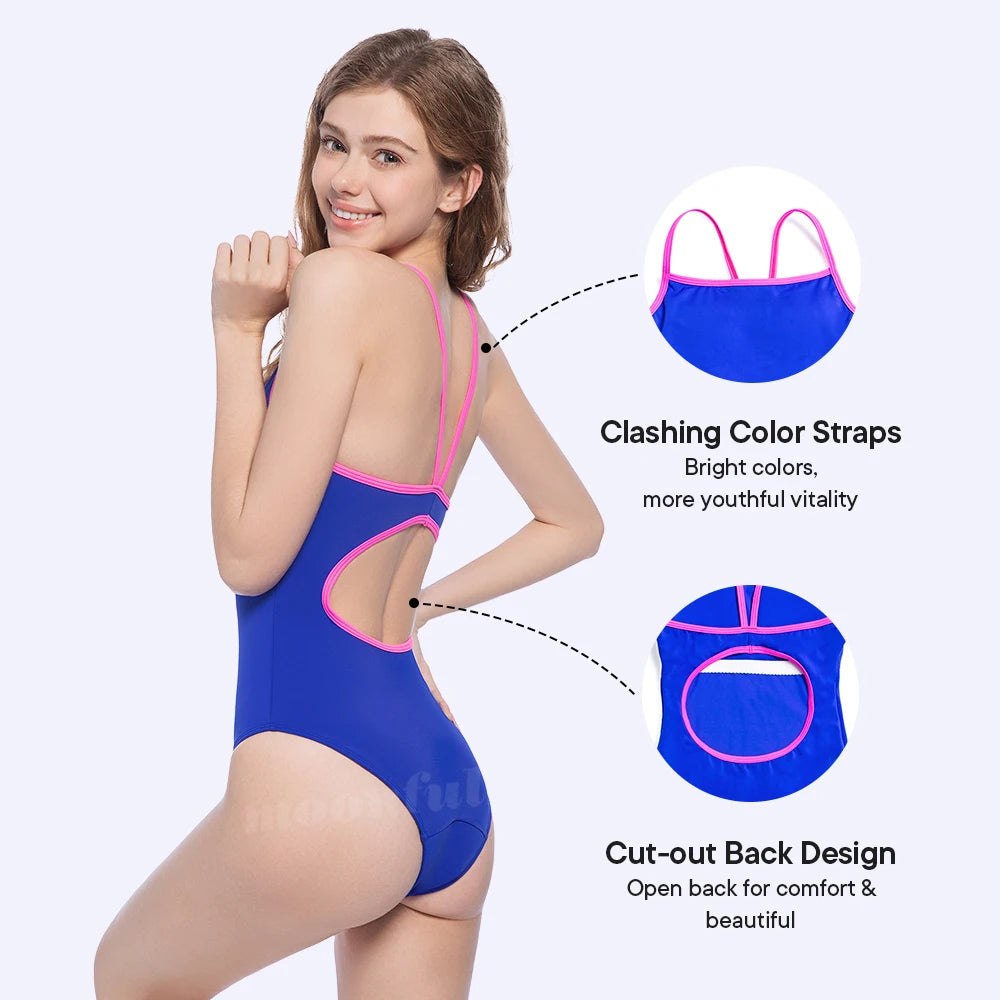 Teen Period One-Piece Swimsuit — Leak-Proof Menstrual Swimwear for Girls