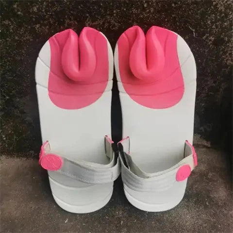 Unisex Comfortable Breathable Toe Separating Slippers Anti-Slip Fashionable Hollow out Design EVA Insole Rubber Outsole