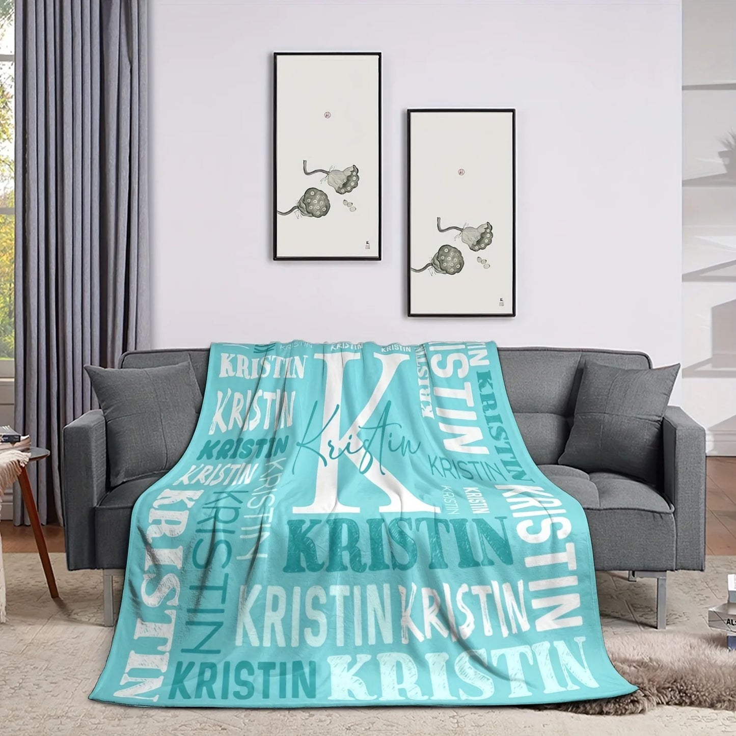 Personalized Name Flannel Blanket For Girls And Boys Customized Soft Baby Blanket For Bed Sofa Picnics Travel Birthday Gift