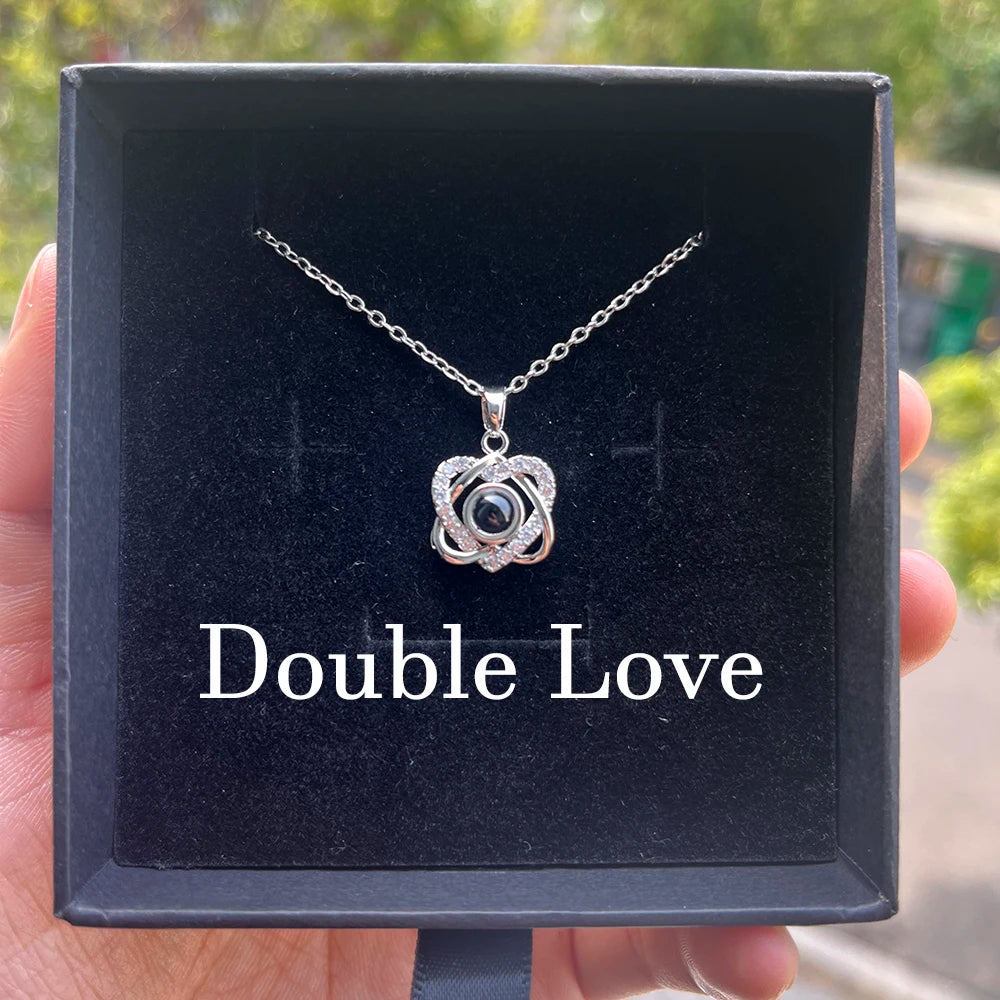 Personalized Photo Projection Necklace – Custom Heart Pendant with Your Picture Inside