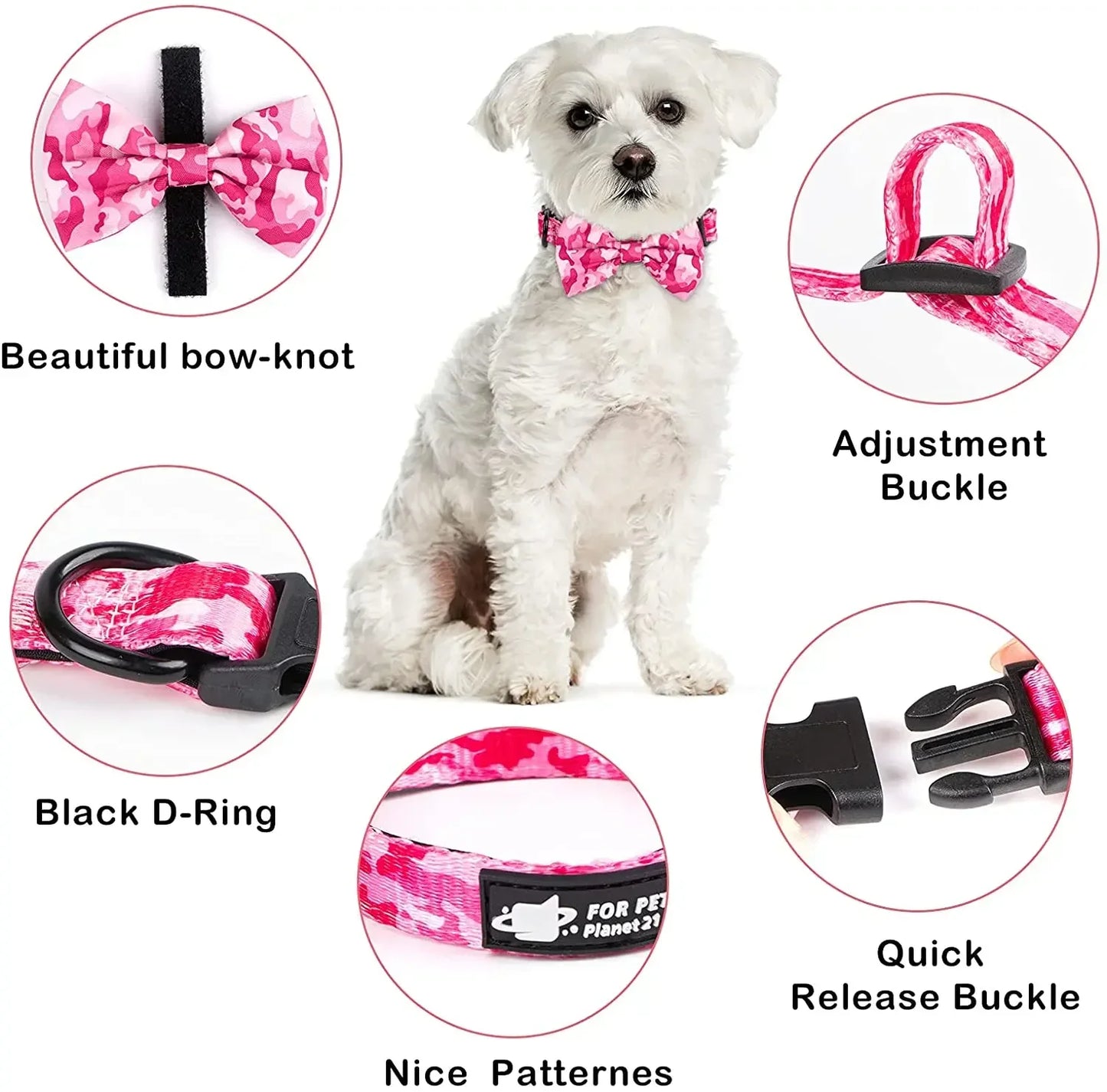 Personalized Dog Harness Suit Set — Vest, Collar, Leash, Scarf & More