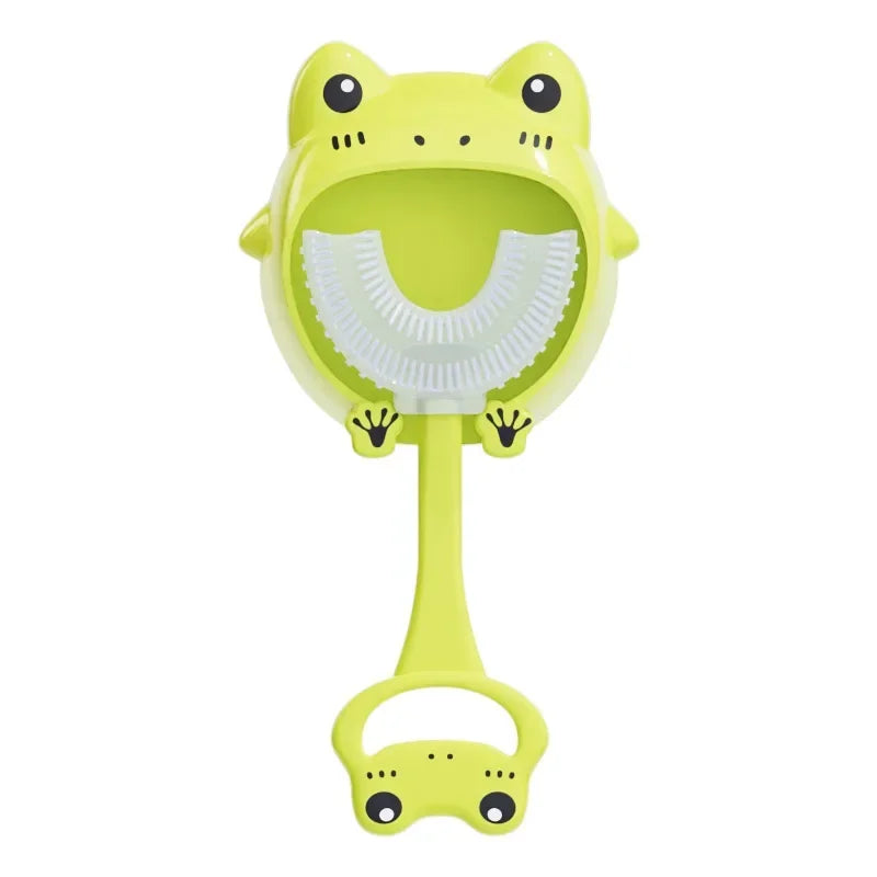 Kids U-Shaped Silicone Toothbrush — 360° Cartoon Design for Ages 1–12